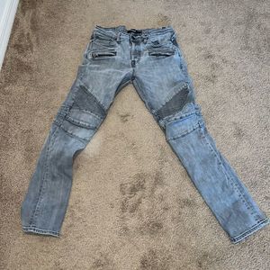 HUDSON Blinder Biker V2 Distressed Ribbed Stretch Skinny Jeans